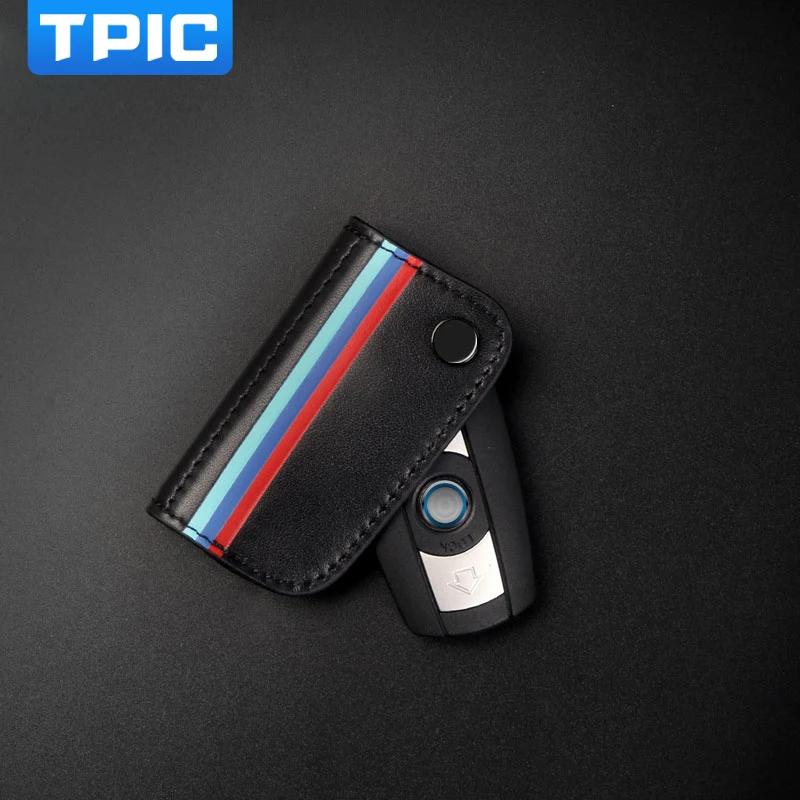 TPIC натуральная кожа брелок для ключей для BMW E90 F30 F34 F10 E70 E71 X1 X3 X4 X5 X6 в возрасте 1, 2, 3, 4, 5, 6, 7, серия классической милой дизайн ключа автомобиля чехол