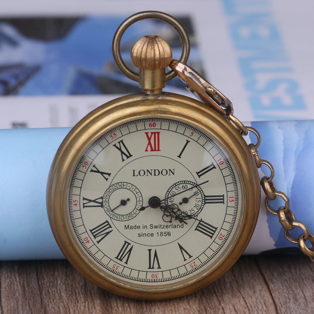 

Luxury Open Face Tourbillon Mechanical Pocket Watch Roman Number Moon Phase Fob Watch Gift Hand Wind Pocket Watch Fashion Color