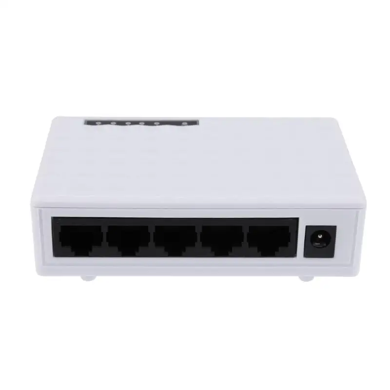 5 Port 100Mbps Network Switch Adapter Cable Distributor EU/US Plug - Цвет: EU Plug