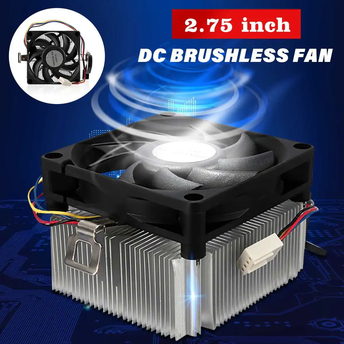 

S SKYEE CPU Cooler Fan 9 Leaf 4 Pins 95W CPU Cooling Fan Heatsink For AMD Socket AM2/3 754 939 940 1A02C3W00 Radiator Fan