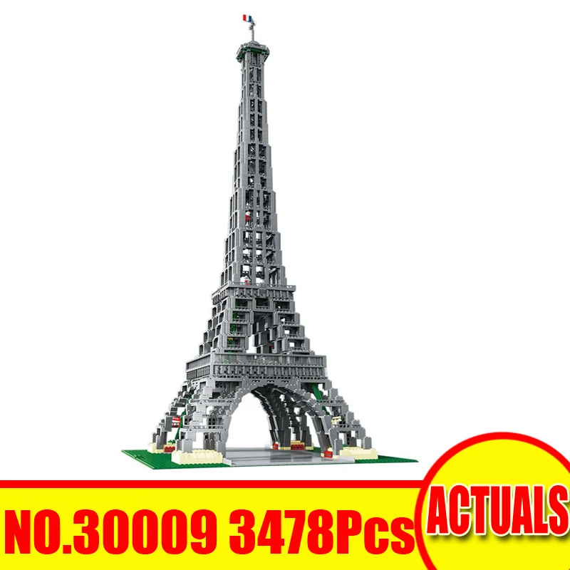 

LELE 30009 3478Pcs City Creator Street Figures Eiffel Tower Building Blocks Bricks Set Toys For Children Model Compatible 10181