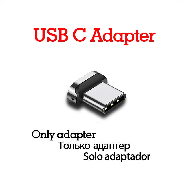 Магнитный кабель для iphone осветительного магнитная зарядка кабеля Micro USB C кабель Тип C Быстрая Зарядка адаптер Micro usb type-C магнитное зарядное устройство - Цвет: USB c adapter