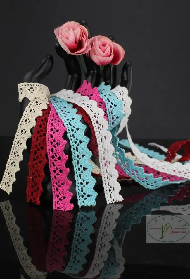 

9colors 1.6cm cotton lace trim for Christmas crafts making DIY clothing accessories handicraft decorate home sewing scrapbooking