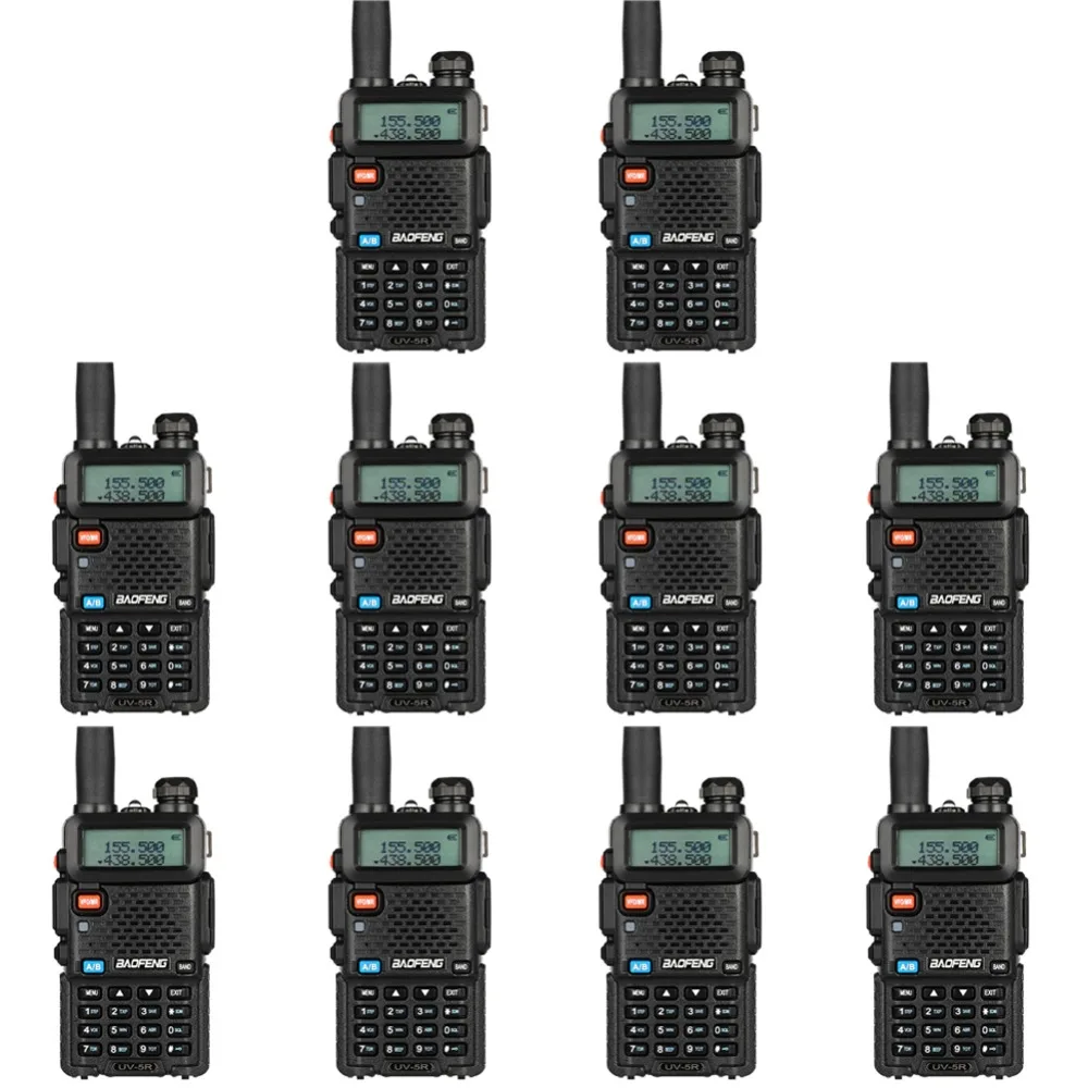 10 шт. BaoFeng UV-5R портативная рация VHF/UHF136-174Mhz& 400-520 МГц Dual Band двухстороннее радио Baofeng портативная UV5R портативное Любительское радио