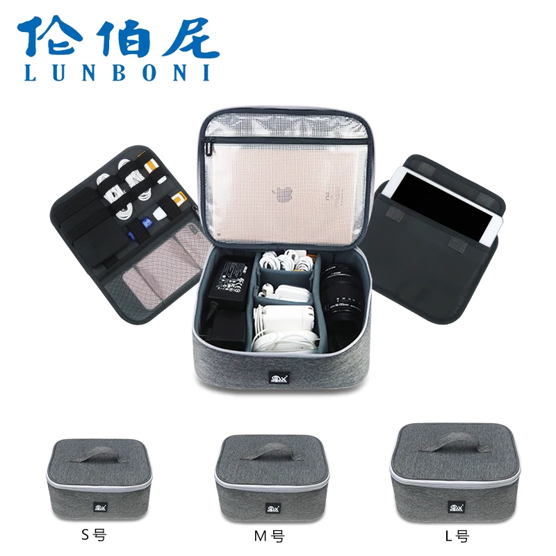 

Large Capacity Portable Digital Accessories Gadget Devices Organizer USB Cable Charger Tote Case Storage Bag Travel Organizador