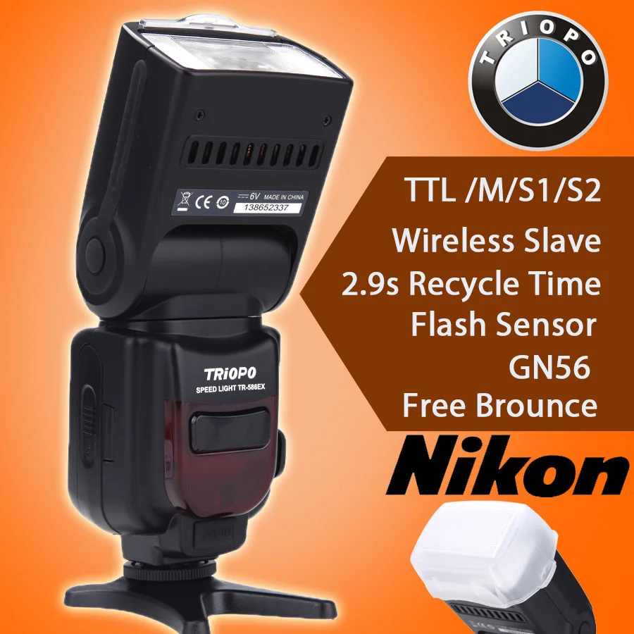 TRIOPO TR 586EX Wireless Flash TTL Speedlite For Nikon D750 D800 D600