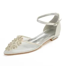 Creativesugar/Женская атласная модельная обувь из сетчатого материала свадебные туфли на плоской подошве с острым носком и ремешком на лодыжке, Кристальные Стразы для аппликации