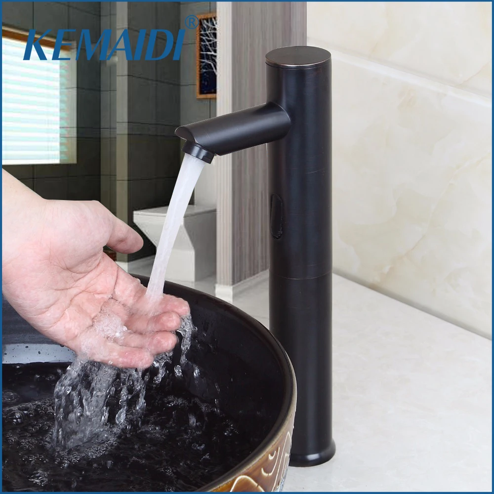 

KEMAIDI Automatic Sensor Basin Sink Tap Bathroom Sink Washbasin Ceramic Lavatory Bath Sink Combine Set Torneira Mixer Faucet