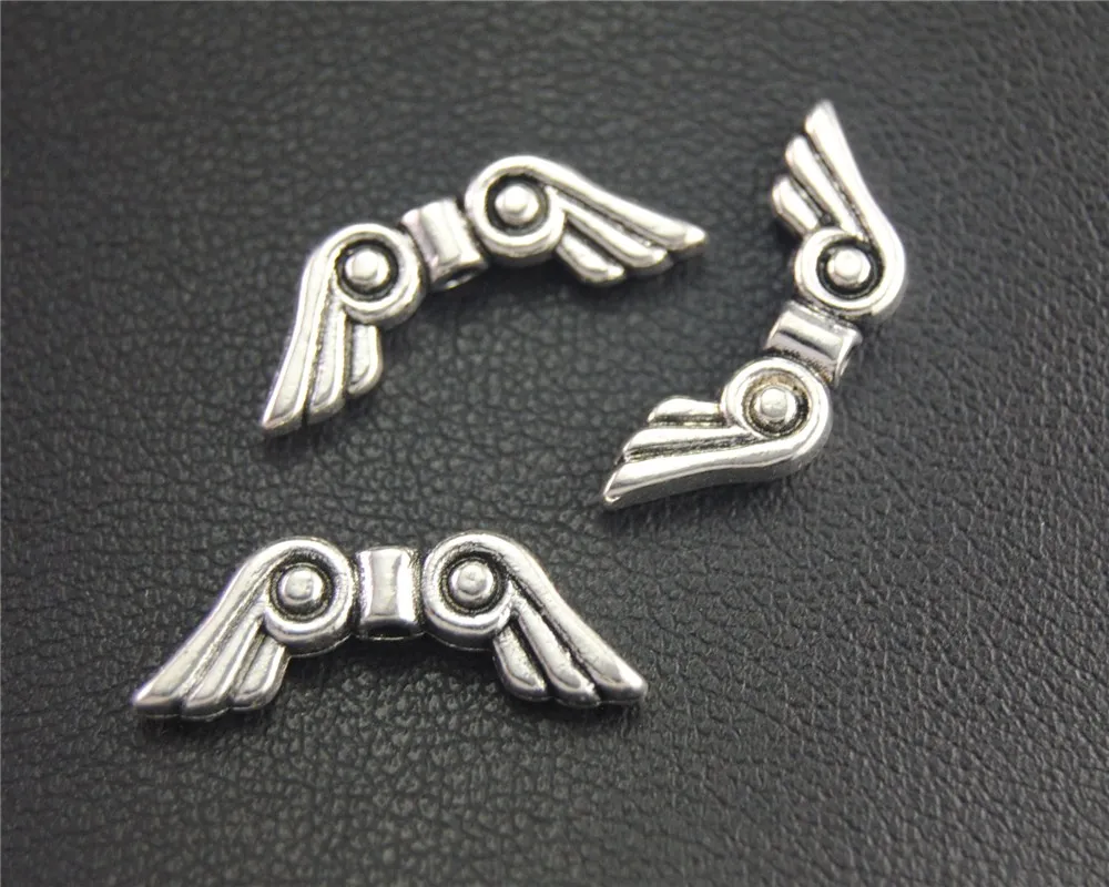 

10pcs Antique Sliver Wing Spacer Beads Charms Pendants For Jewelry Making DIY Handmade Craft Craft 7x20mm A1989