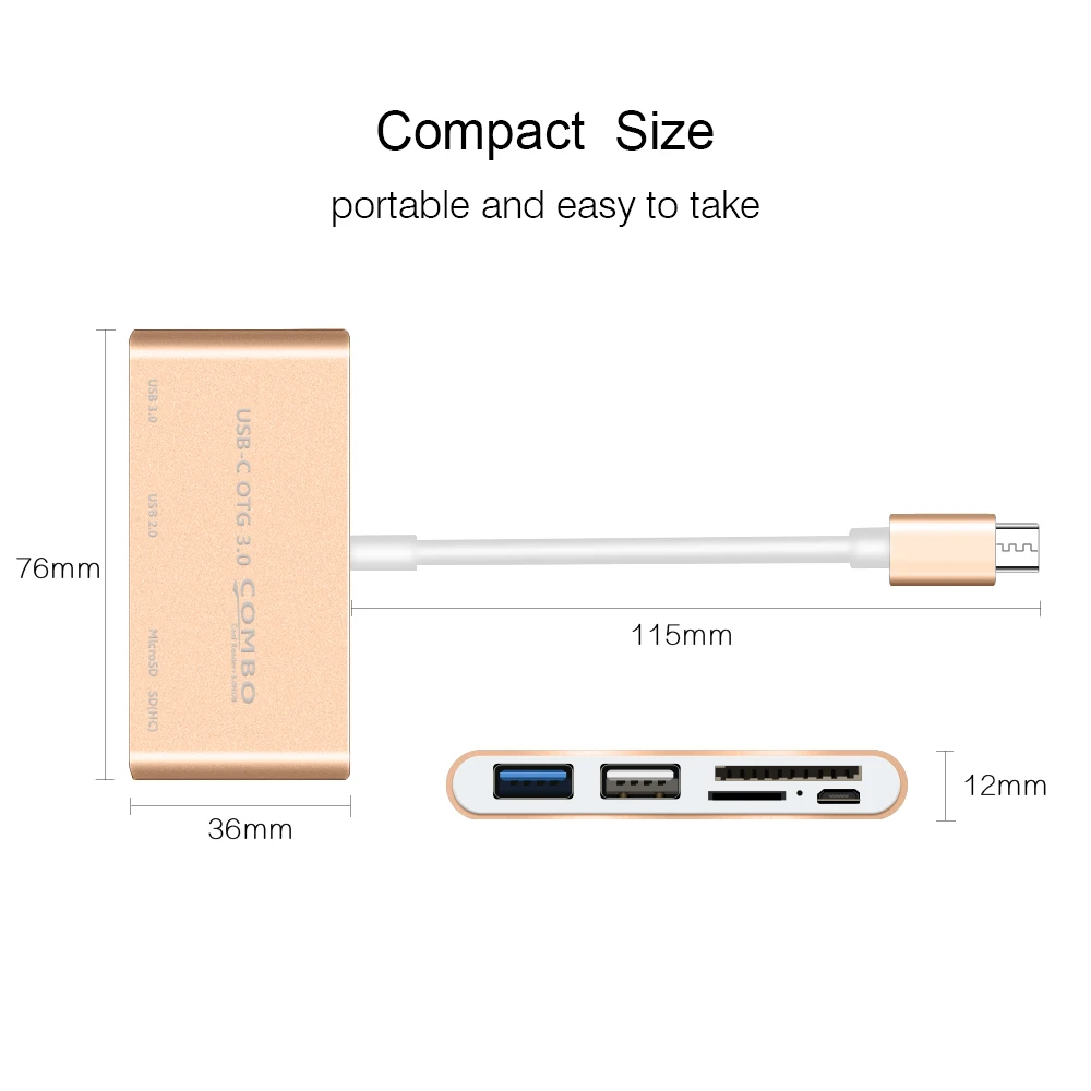 USB C к мульти SD CF Micro SD кард-ридер адаптер type-C USB-C концентратор OTG 3,0 Micro USB комбинированный разветвитель для Macbook Air Pro