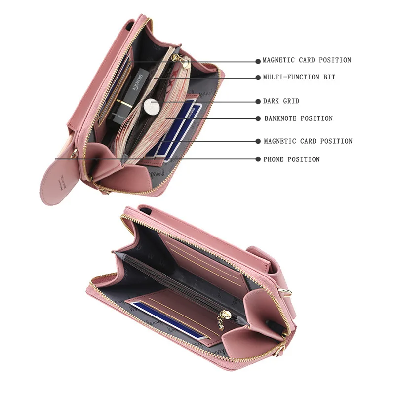  2020 New Women Casual Wallet Brand Cell Phone Wallet Big Card Holders Wallet Handbag Purse Clutch M - 33042634934