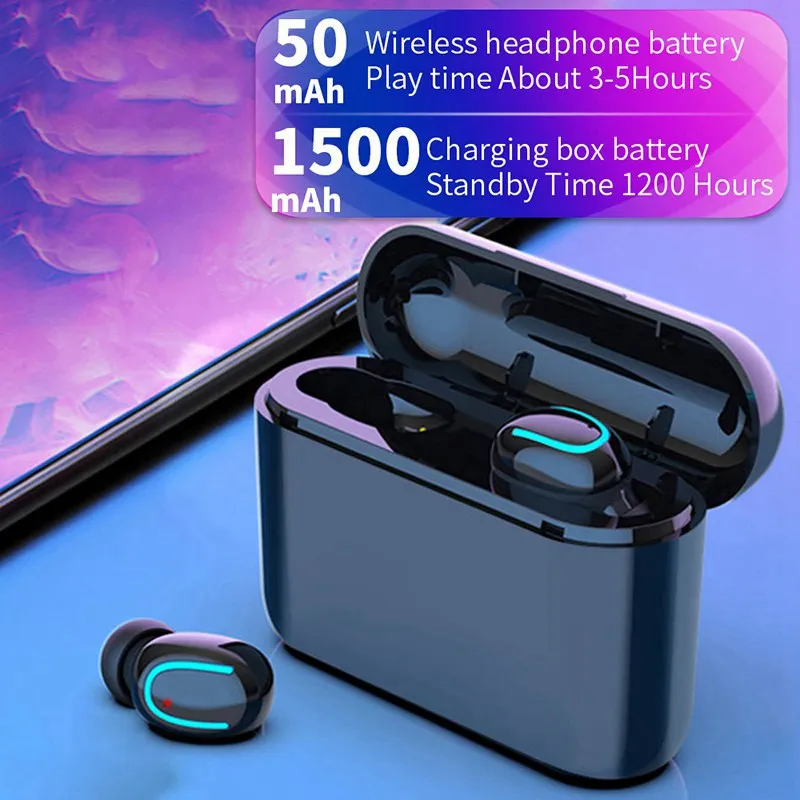 Vtin TWS Ture Earphones Wireless Bluetooth 5.0 Earbuds Waterproof TWS Headset Headphone with 1500mAh Charging Case 3D Stereo     (4)