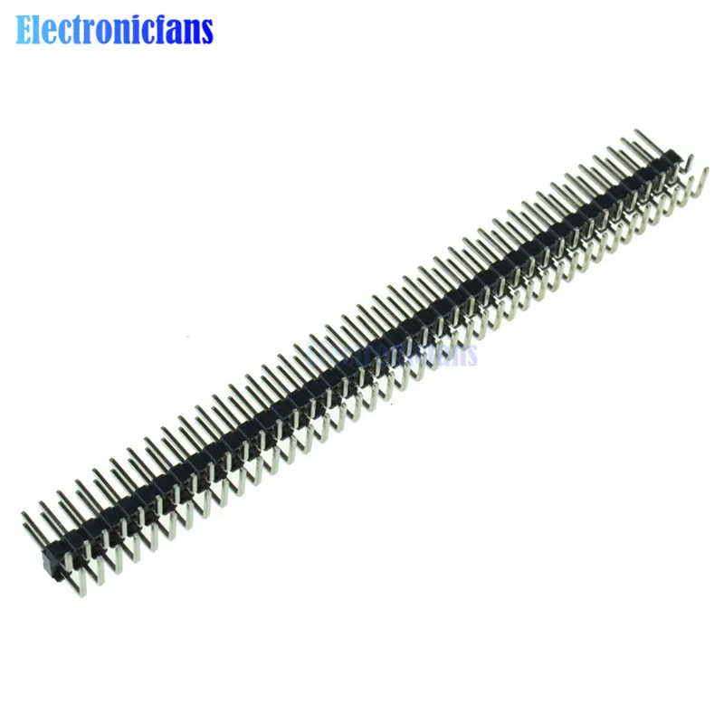

10PCS 2.54mm 2 x 40 Pin Male Double Row Right Angle Pin Header Strip