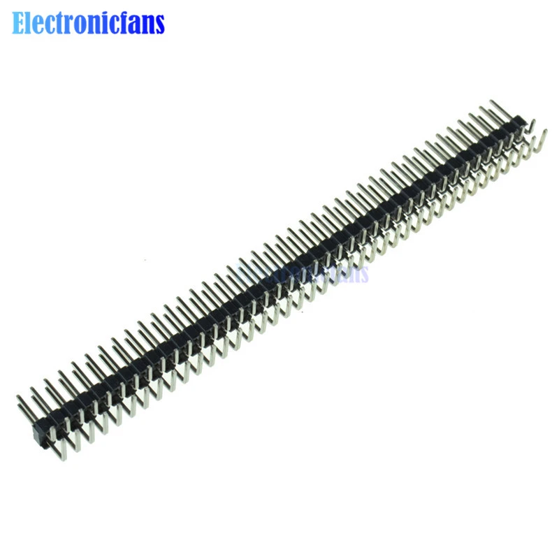 10 PCS 2.54mm 2 x 40 Pin Male Double Row Right Angle Pin Header Strip