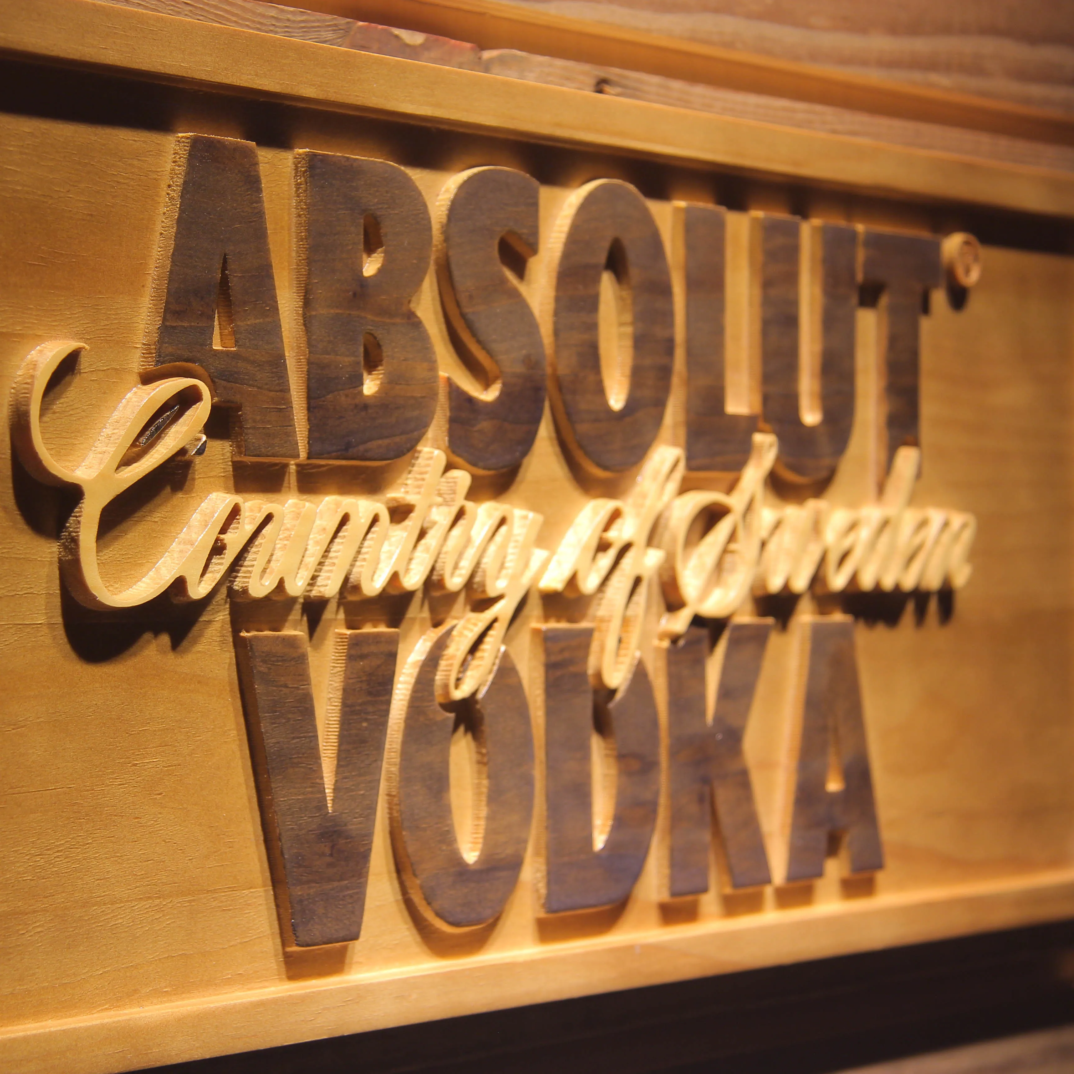 3D деревянные знаки абсолютная водка|sign|sign wood |