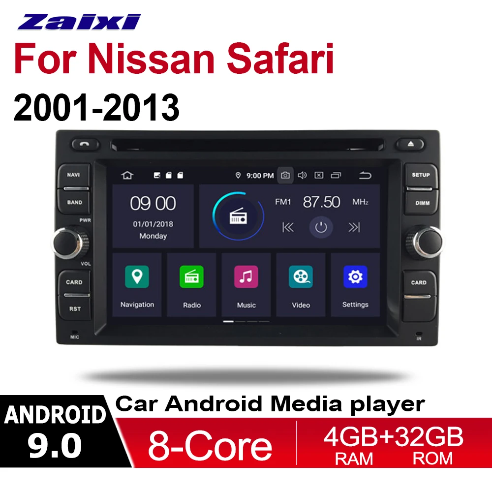

ZaiXi 2 Din Car Multimedia Player Android 9 Auto Radio For Nissan Safari 2001~2013 DVD GPS 8 Cores 4GB+32GB Bluetooth WiFi