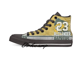 

Green Bay Football Player Alexander High Top Canvas Shoes Custom Walking shoes