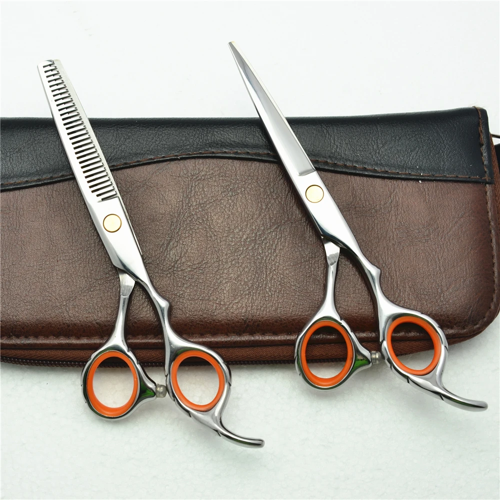 2Pcs 6.0'' 17.5cm Customized Brand Professional Human Hair Scissors