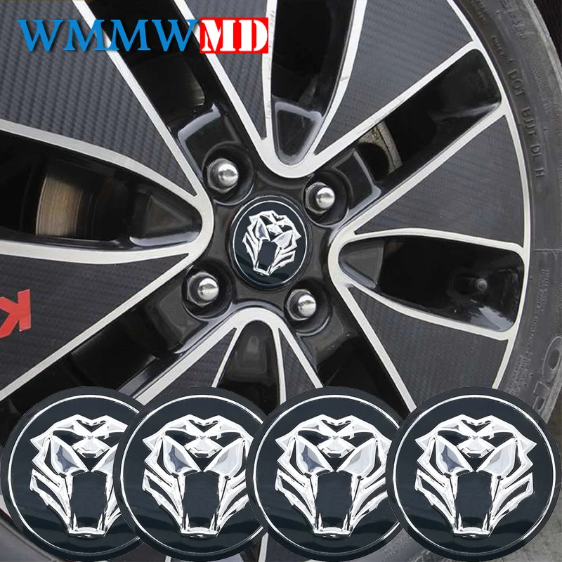 4pcs/ Lot Tiger head Car Steering tire Wheel Center car sticker Hub Cap Emblem Badge Decals Symbol For Honda VW Audi BMW Nissan