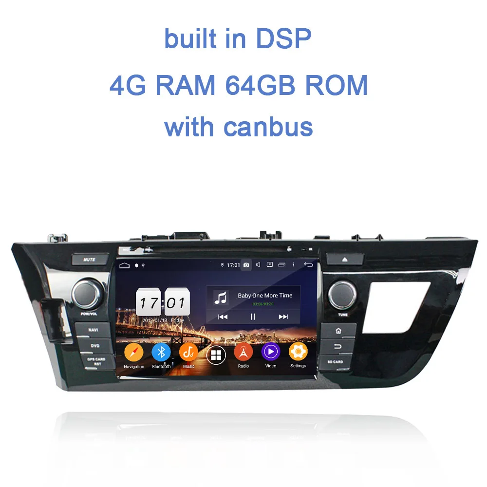 " TDA7851 DSP 2 din Android 9,0 автомобильный DVD плеер 4 Гб Оперативная память 64G Встроенная память 8 ядро Bluetooth4.2 автомобильное радио с GPS для Toyota levin 2013 - Цвет: 4GB 64GB with canbus