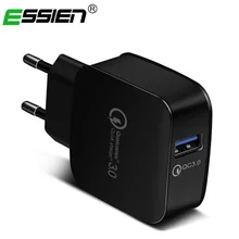 

Essien Quick Charge 3.0 Mobile Phone Travel Wall USB Charger with 25cm usb cable for iPhone 8 7 X ipad Portable Charger Adapter