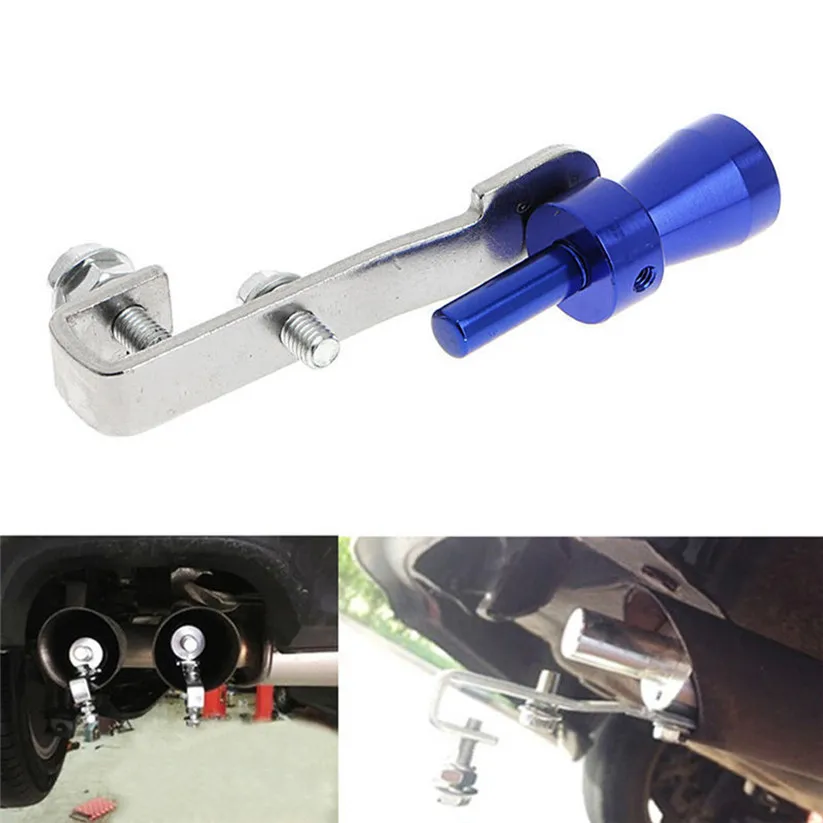 KAKUDER Universal Car Silver Turbo BOV Sound Whistle Simulator Pipe