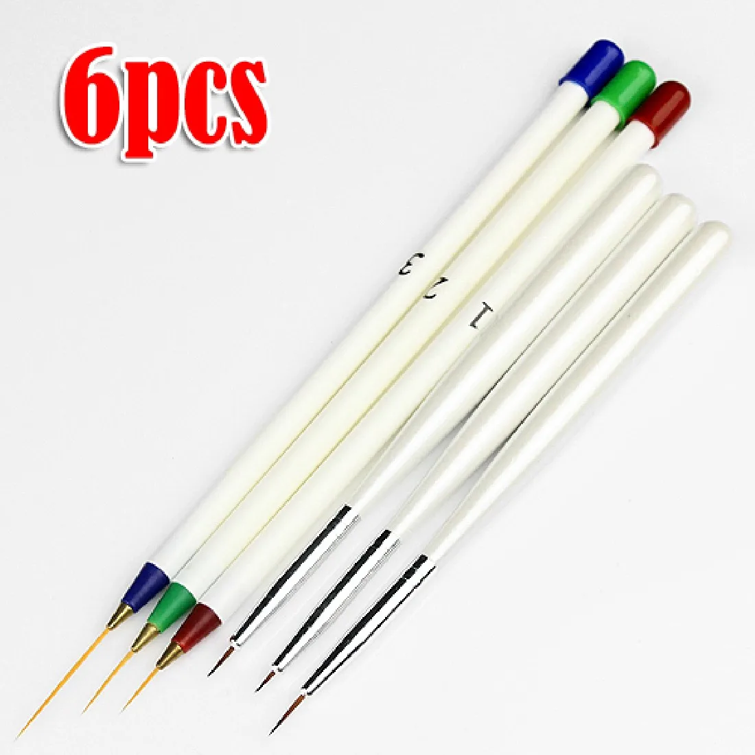 

6pcs/set Acrylic French Nail Art Liner Painting Drawing Pen Brush Brushes makeup Tools