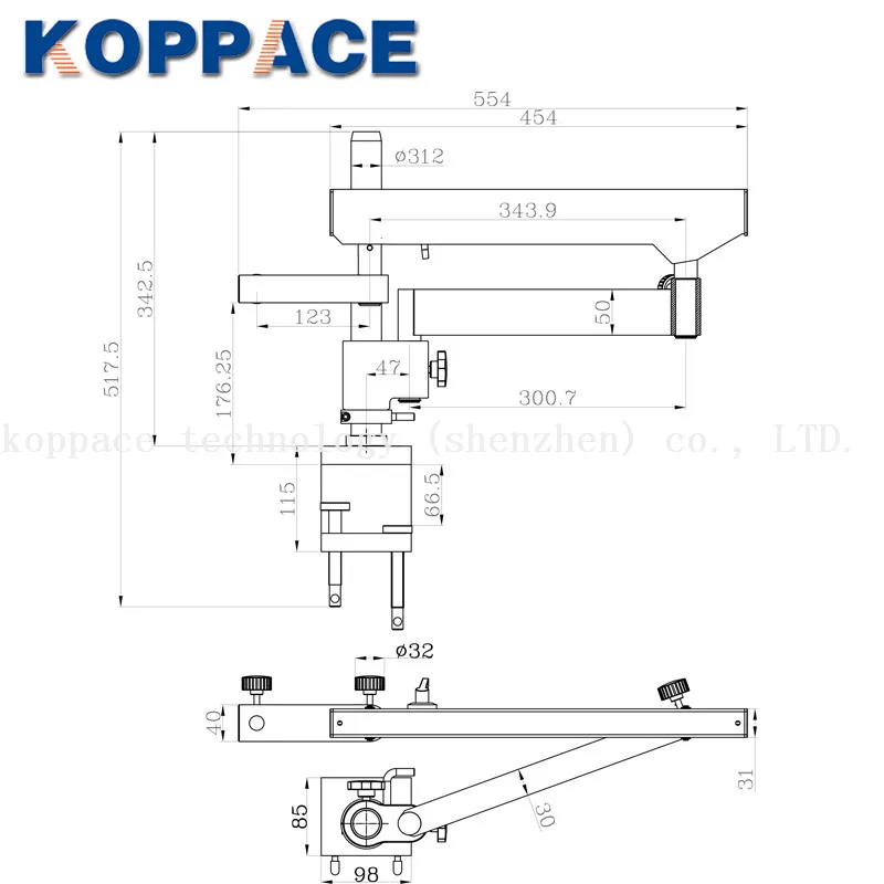 KOPPACE 7X-45X, рокер кронштейн, Тринокулярный Стерео зум микроскоп, мобильный телефон ремонт микроскоп, WF10X окуляры
