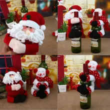 Новогоднее украшение Санта-бутылка вина чехол кукла Рождественский ужин вечерние стол Декор