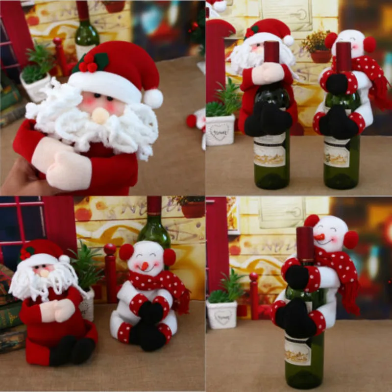 

Christmas Decoration Santa Wine Bottle Cover Doll Xmas Dinner Party Table Decor