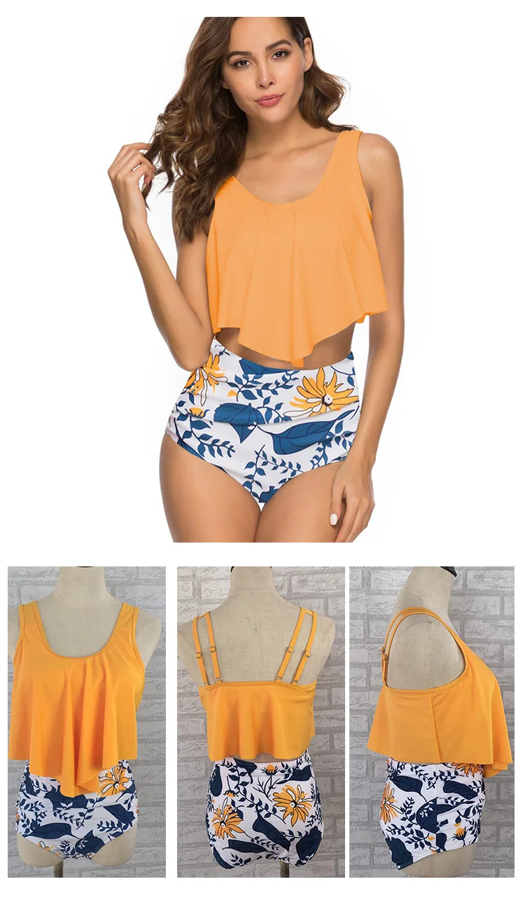 Plus-size-high-waist-floral-print-ruffle-tankini-Woman-swimsuit_06