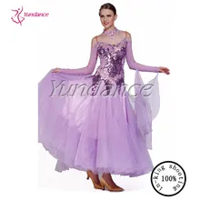 Новинка года Костюмы для бальных танцев платье для танцев Стандартный для дам в фиолетовый цвет для продажи b-10207