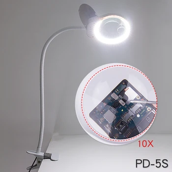 

Desktop magnifier 3X/10X magnifying glass table machine LED Lamp for Teaching expriments reading Beauty Salon Nail Tattoo 220V