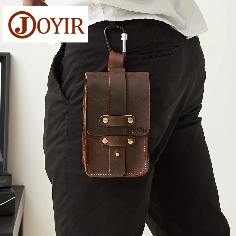 

JOYIR Fanny Pack Belt Bag Men Genuine Leather Waist Packs Phone Pouch Bags Travel Waist Pack Male Small Waist Bag