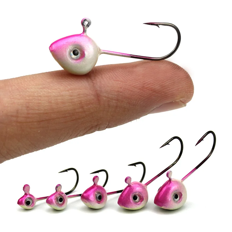 

Fishing Lure Jig Fish Head Hook 1g/2g/3g/4g/5g Mini Jigs Artificial Lure Match Worm Grub