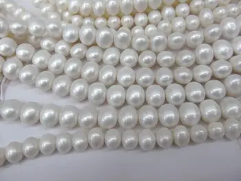 

AA GRADE Matte Pearl bead freeform egg nugget Ivory white crab FOR Necklace gemstone Loose bead 9-14mm full strand
