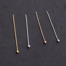 Beadia 1500pcs Ouro/Prata/Ródio/KC Banhado A Ouro Bola de Cabeça Pinos 0.5x25mm Jóias achados