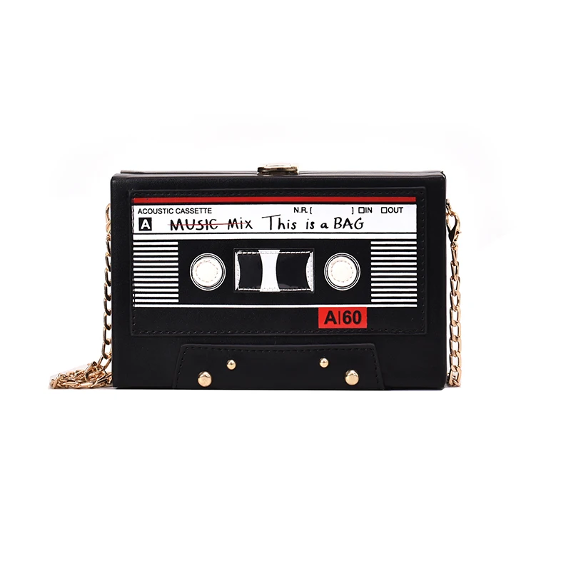 

New Vintage Tape Design Box Style Casual Clutch Bag Chain Purse Women Crossbody Bag Shoulder Bag Handbag Flap sac a main femme