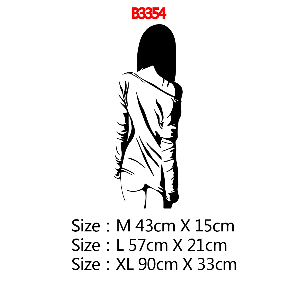 Cartoon woman's Back view Wall Art Decal Wall Stickers Pvc Material For Bedroom Nursery Room Decor Home Party Decor Wallpaper