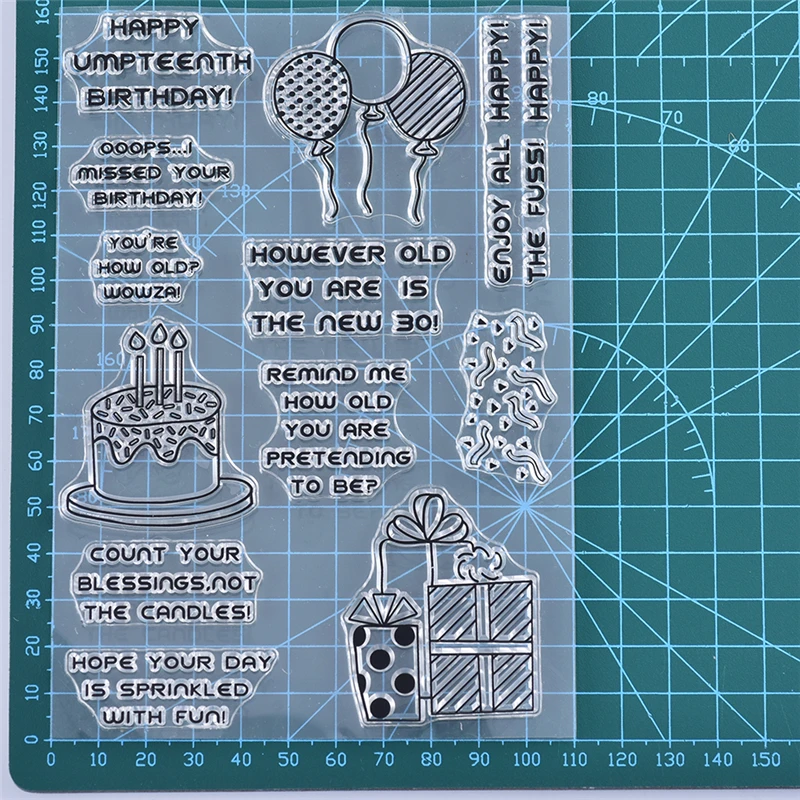 

Eastshape 13Pcs/lot 11*16cm 2019 New Clear Stamps For Scrapbooking Card Making Decorative Clear Stamp Birthday Cake Balloon Gift