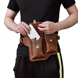 MAHEU Мужская поясная сумка кожаная нагрудная сумка двойного назначения многофункциональные поясные сумки 2 кармана для бумажников