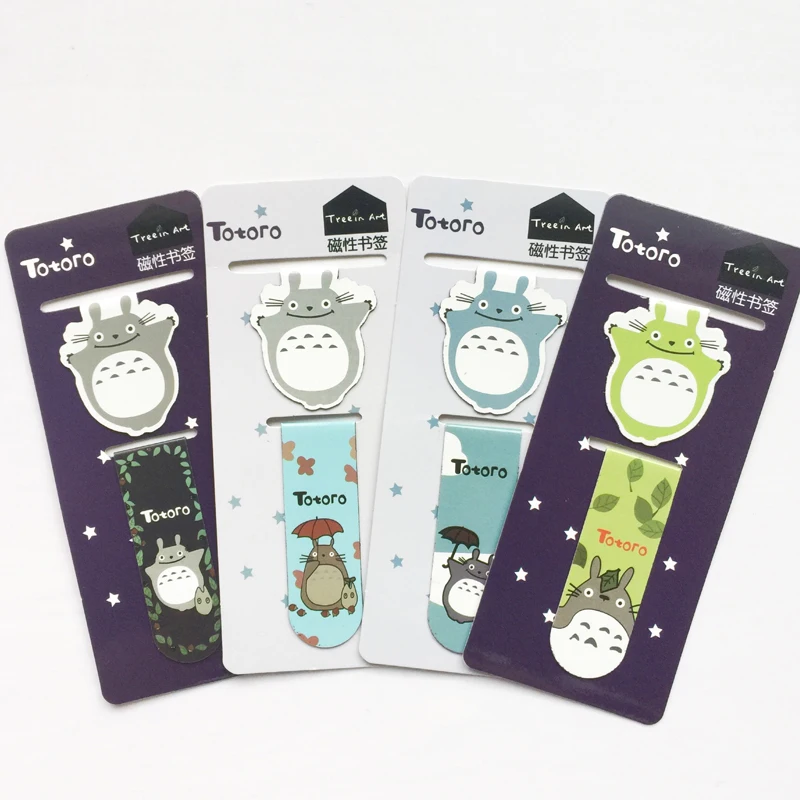 

2pcs/Set Kawaii Cartoon Totoro Magnetic Bookmarks Books Marker of Page Stationery School Office Supply Student Prize