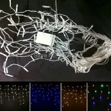 3 м 110 В 96LED сосулька лампа гирлянда Сказочный свет Рождество Свадебная вечеринка домашний декор связываемый хвост вилка белый/теплый белый/синий/красочный