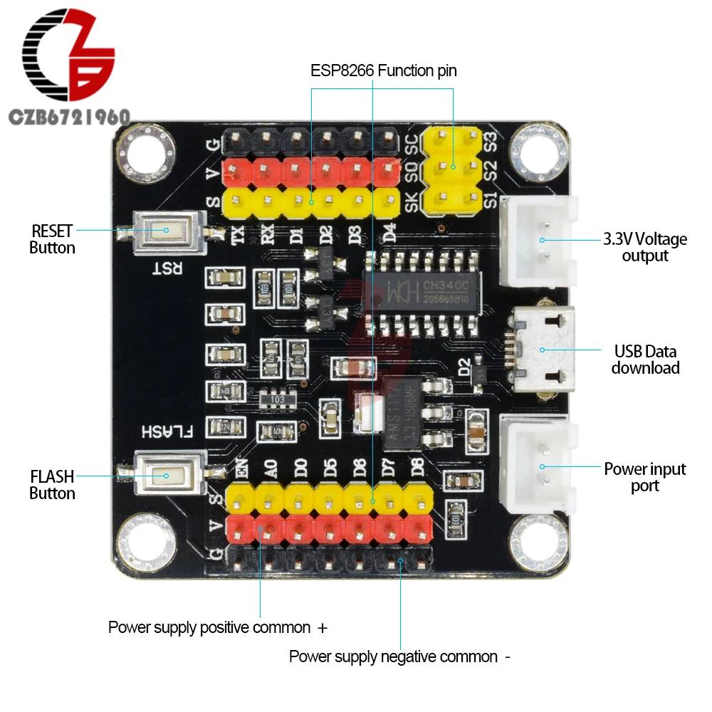 DM Strong ESP8266 CH340 CH340G беспроводная плата разработки Wifi MCU UART SPI Micro USB антенна для Arduino