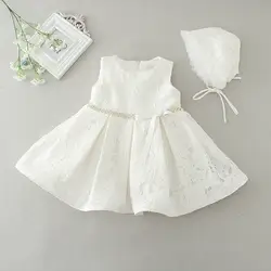 Белое и розовое кружевное платье на крестины для маленьких девочек, 1 день рождения, платье для крещения вечерние праздничное и свадебное
