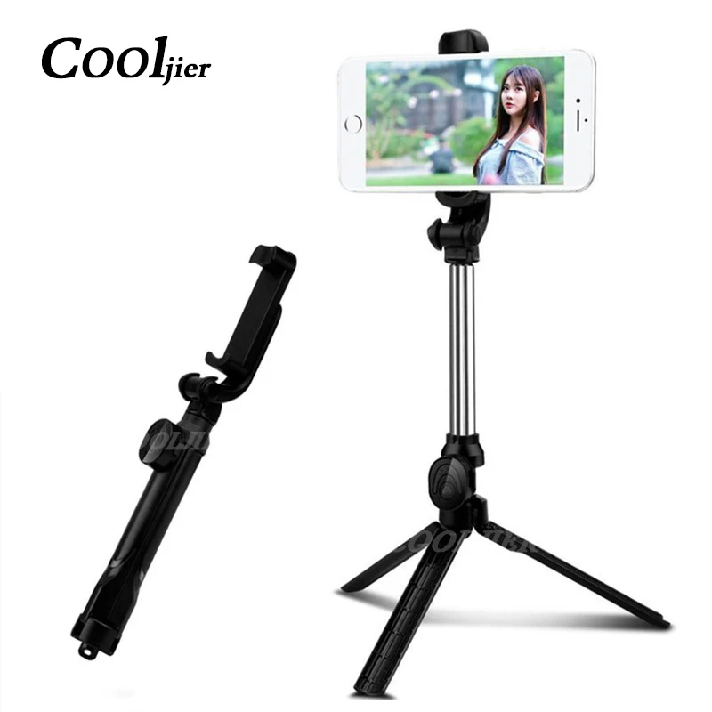 

COOLJIER Bluetooth Selfie Stick Handheld Monopod Universal Mini Tripod For iPhone X 8 7 6 Foldable Wireless Selfie Sticks