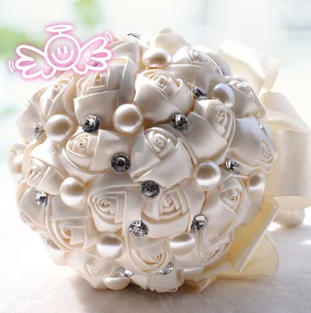 

Cheap Satin Handmade Flowers Bridal Wedding Bouquet Spring Bride Marriage Bridesmaid Handholds 2019 Top Sale