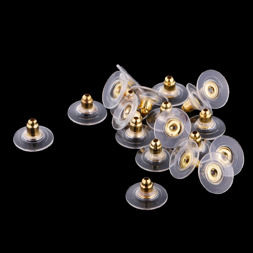 50 Pieces HypoAllergenic  Clutch Earring Backs With Silicone Pad Earring Backings Studs Safety Backs Stoppers