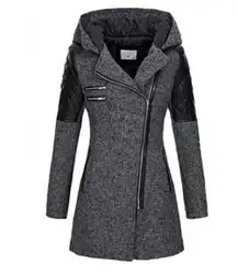 Новые S/2Xl мужской зима-осень длинная куртка с секциями с капюшоном шерстяные куртки Patchworkd узкие шерстяная Верхняя одежда Для мужчин s