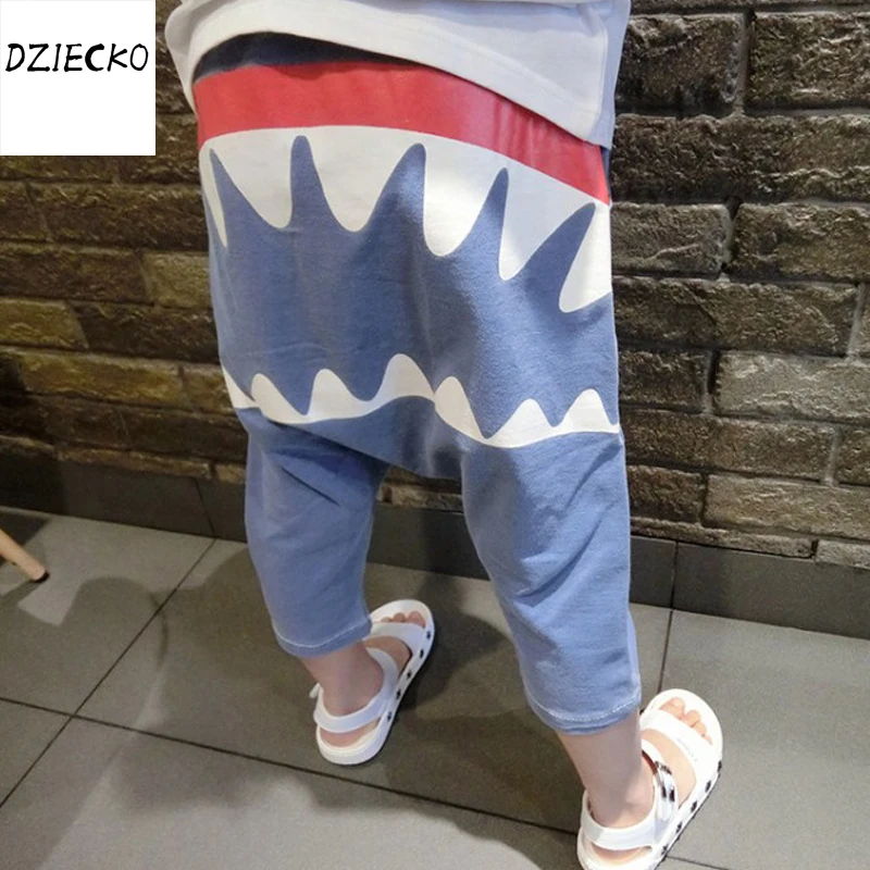 

DZIECKO Baby Pants Shark Mouth Baby Girl Jeans 2018 Brand Summer Baby Knee-length Trousers Cowboy Kid PP Pants Pompom Boys Pants